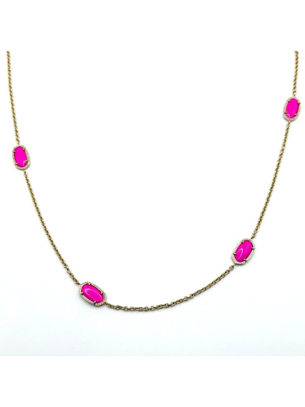 Kendra Scott Kelsie Station Necklace Gold-Tone & Pink